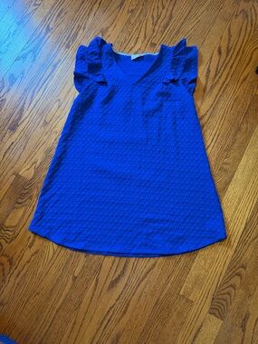 umGee Royal Blue Ruffled Sleeve V-Neck dress - Size small